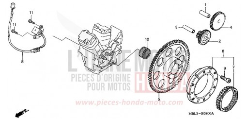 GENERATEUR D'IMPULSIONS/ EMBRAYAGE DE DEMARRAGE NT650VW de 1998